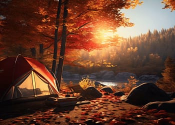 camping d'automne au quebec image AI